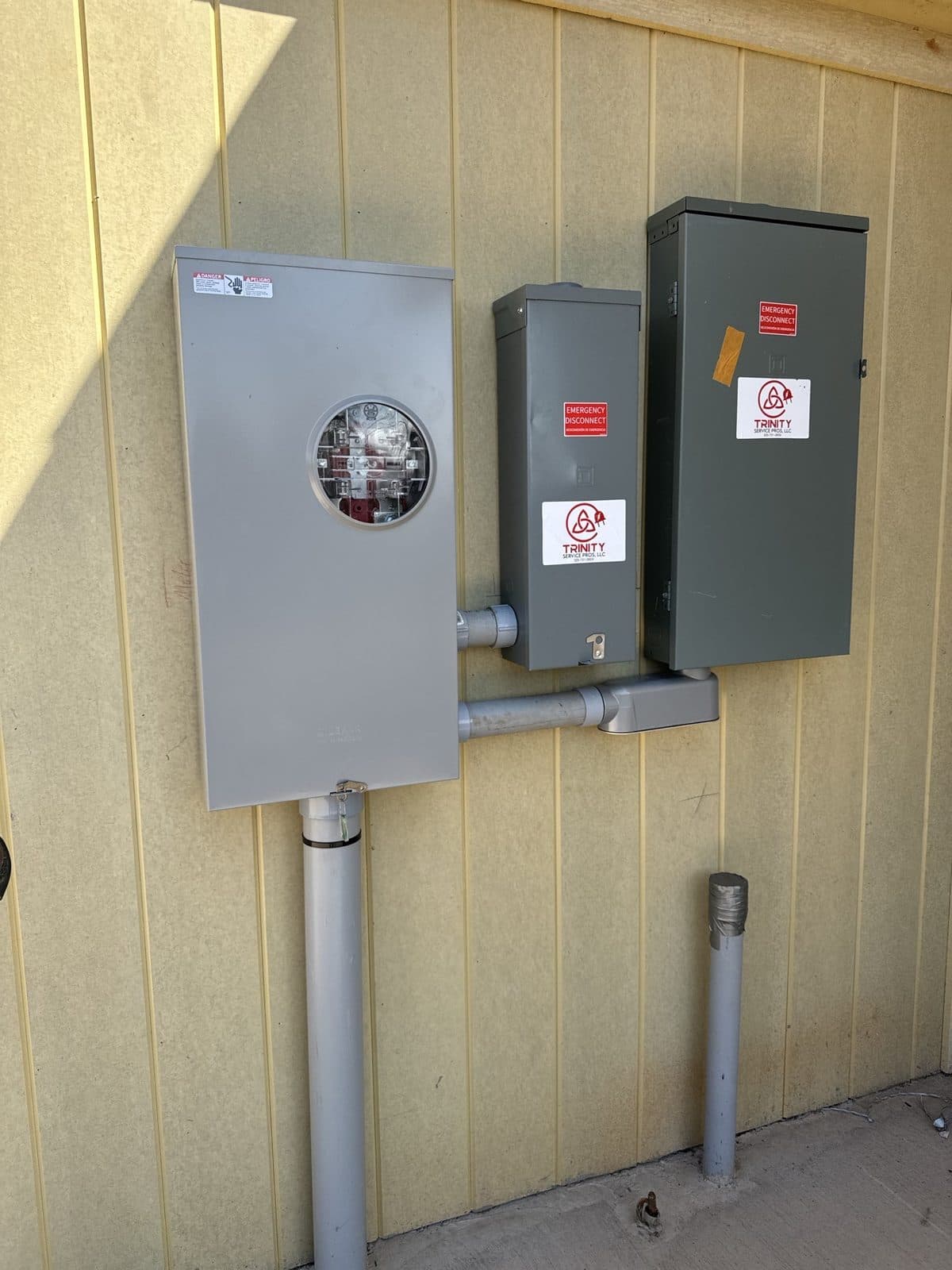 Trinity Service Pros labeled electrical equipment installation